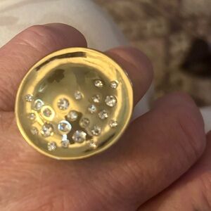 Gold-Tone Crystal Accent STATEMENT ring size 9